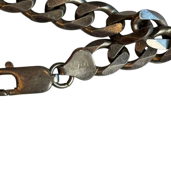 Vintage Alfi Sterling Silver 925 Curb Cuban Link Chain Bracelet 8" Lobster Clasp - Picture 6 of 10